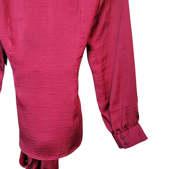 Moulinette Soeurs Velements by Anthropologie Silky Feel Long Waist Tie Blouse 4 - Picture 10 of 16